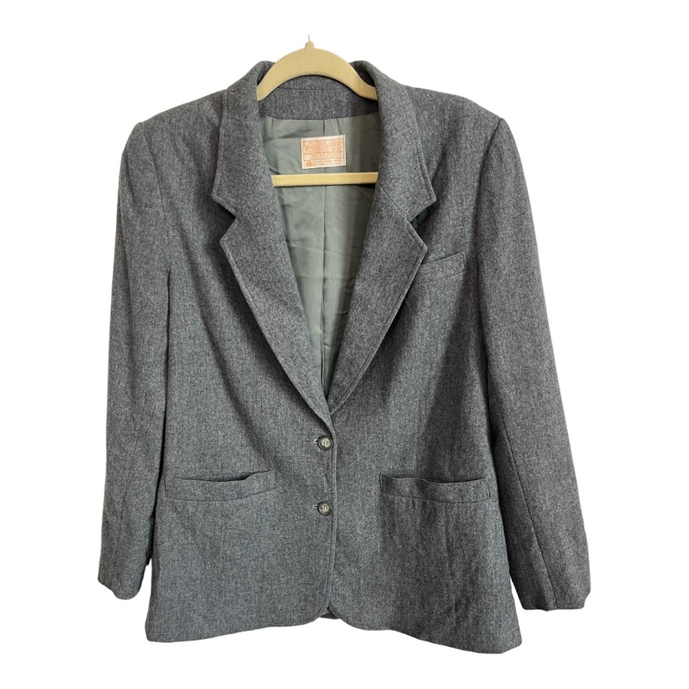 Pendleton 100% Pure Virgin Wool Blazer Women’s Size 12 - Gray - Made in the USA